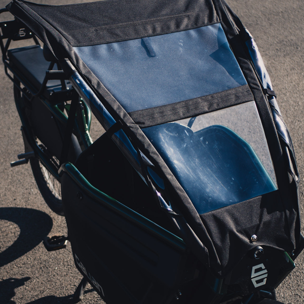 protection pluie et solaire vélo cargo électrique canopy galian anti UV