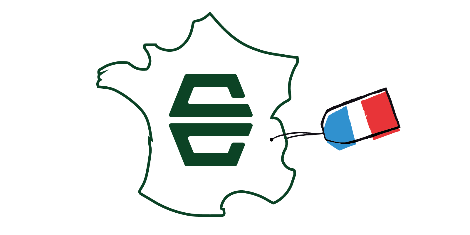 Illustration de la France avec logo Galian